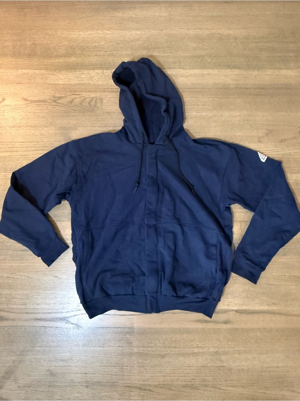 Bulwark Protective Appearal-Flame Resistant-Navy Zip Up Hoodie-Size Medium
